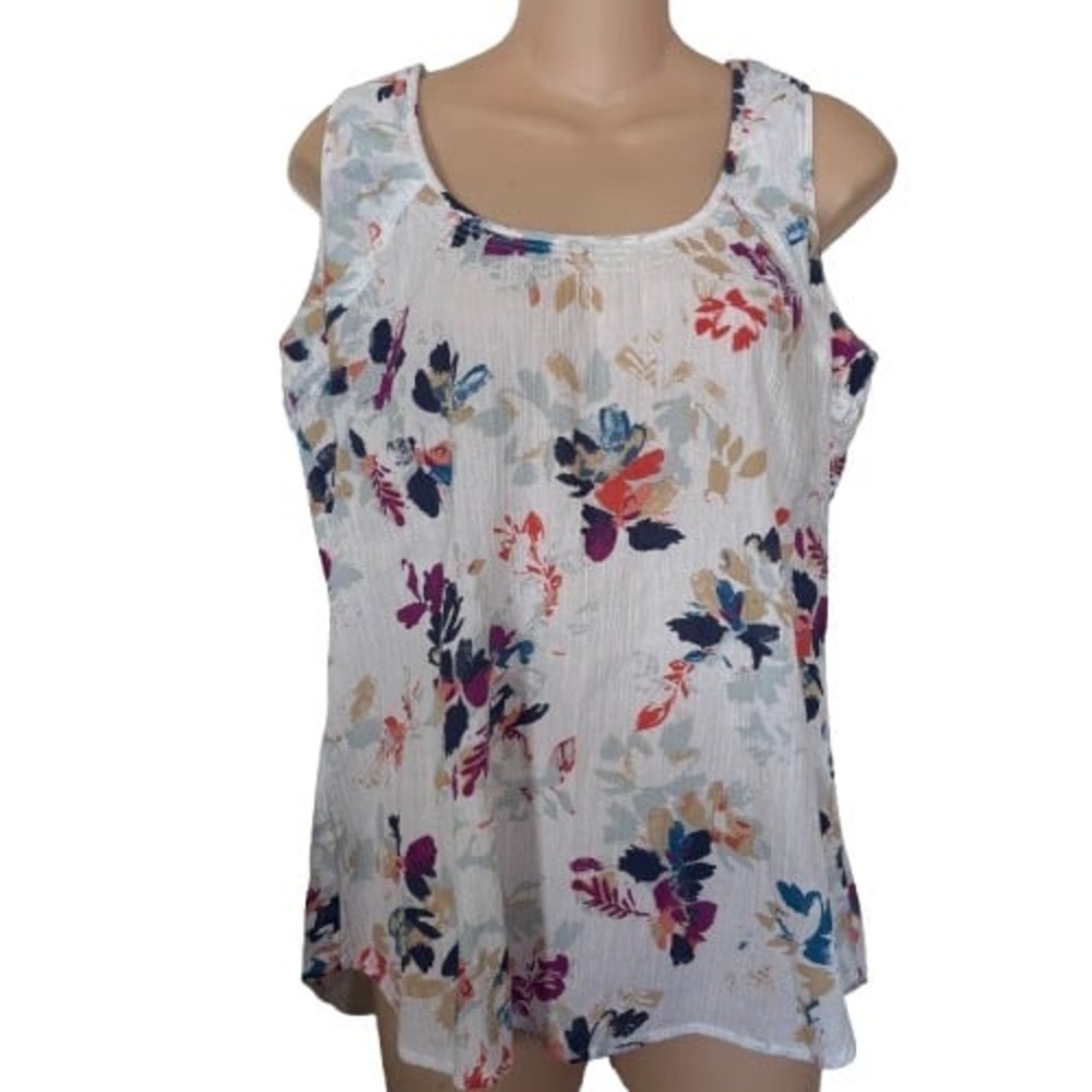 Ladies Eddie Bauer Floral Sleeveless Top Sz S
